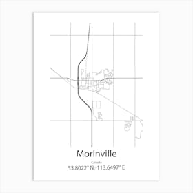 Morinville,Canada Minimalist Map Art Print