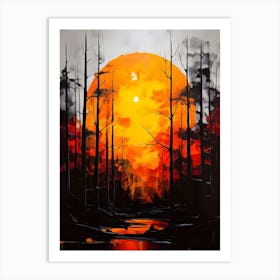 Sunset In The Woods 7 Art Print