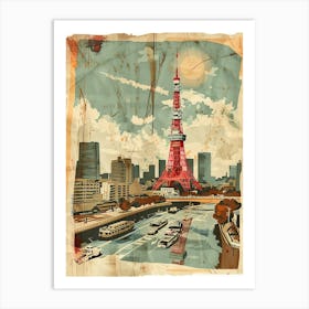 Tokyo Tower Mid Century Modern 4 Art Print
