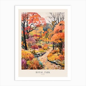 Autumn City Park Painting Royal Park Kyoto Japan 2 Poster Art Print