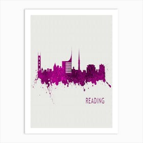 Reading England City Purple Art Print