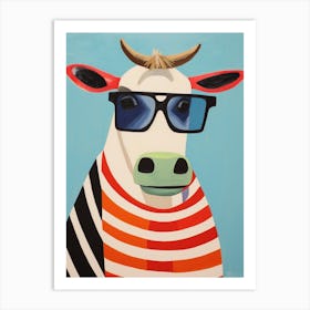 Little Cow 4 Wearing Sunglasses Art Print