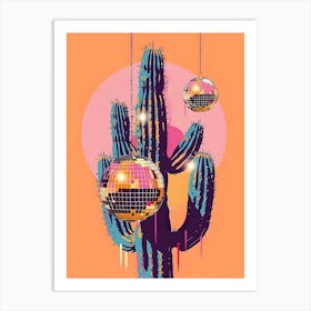 Disco Ball Cactus Art Print