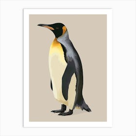King Penguin Robben Island Minimalist Illustration 4 Art Print