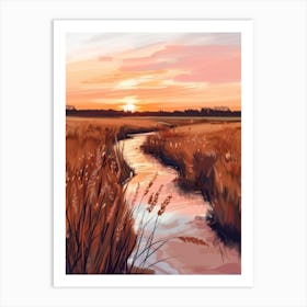 Sunset In The Marsh 2 Art Print