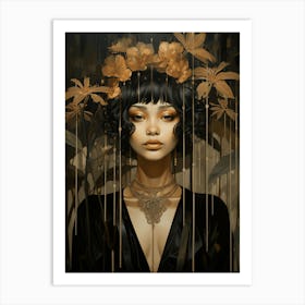 'The Girl With Flowers' Art Print