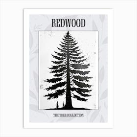 Redwood Tree Simple Geometric Nature Stencil 2 Poster Art Print