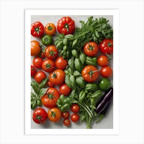 Fresh Tomatoes And Vegetables Kitchen Wall Art Art Print