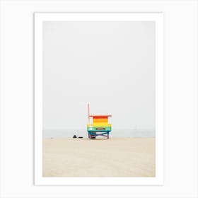 Rainbow Lifeguard Tower Art Print