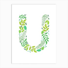 Leafy Letter U Art Print