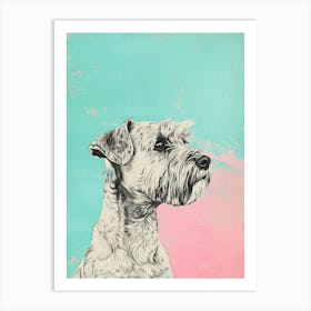 Pastel Sealyham Terrier Dog Line Illustration 1 Art Print