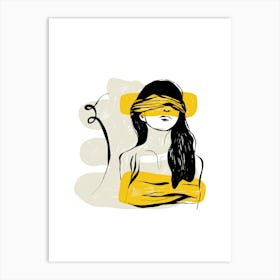 Blindfolded Woman Art Print