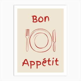 Bon Appetit Red Poster Art Print