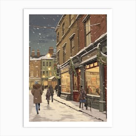 Vintage Winter Illustration Dublin Ireland 1 Art Print