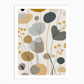 Sundrops Wildflower Modern Muted Colours Art Print