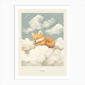 Sleeping Baby Fox 4 Nursery Poster Art Print