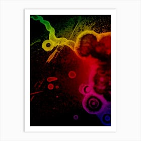 Abstract Watercolor Deep Black Art Print