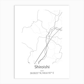 Shiroishi,Japan Minimalist Map Poster