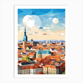 Munich, Germany, Geometric Illustration 2 Art Print