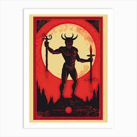 The Devil Tarot Card, Vintage 2 Art Print