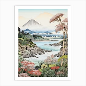 Shiretoko Peninsula In Hokkaido, Ukiyo E Drawing 1 Art Print