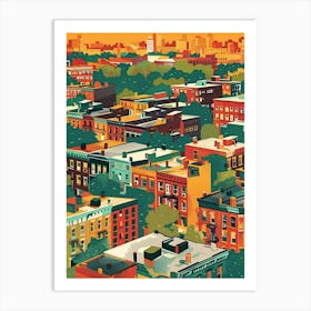 The Bronx New York Colourful Silkscreen Illustration 2 Art Print