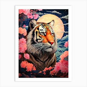 Tiger In The Moonlight Art Print