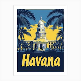 Aihrgdesign A Retro Travel Poster For Havana Featuring The Gr 6d2fb8c4 C98e 4fbf A4d5 5c9e2911cad8 1 Art Print