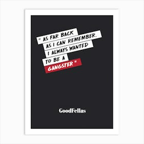 Goodfellas 1 Art Print