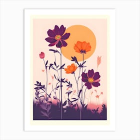 Sunset Flowers 4 Art Print