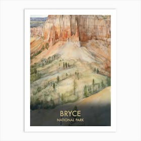 Bryce Canyon National Park Watercolour Vintage Travel Poster 2 Art Print