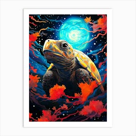 Turtle In The Moonlight Art Print