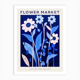 Blue Flower Market Poster Lily Of The Valley 2 Art Print