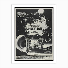 Pink Floyd Royal Festival Hall 1969 Mini Concert Poster Art Print