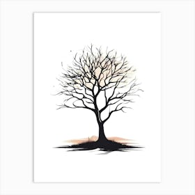 Bare Tree Vector Art Print