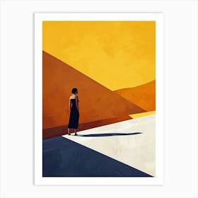 Woman In The Desert, Minimalism 1 Art Print