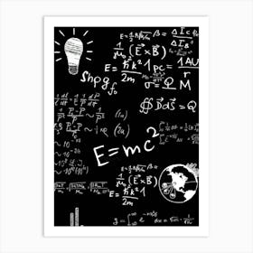 Blackboard With Mathematical Formulas Poster