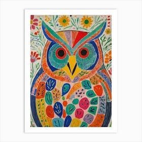 Colorful Owl Style Henri Matisse Art Print