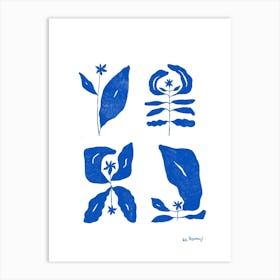 Blue Flower Variations 5 Art Print