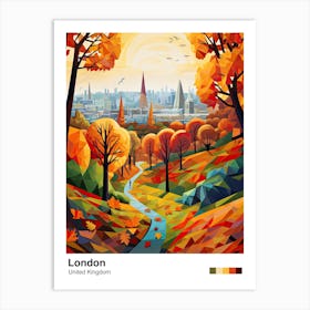 London View   Geometric Vector Illustration 5 Poster Art Print