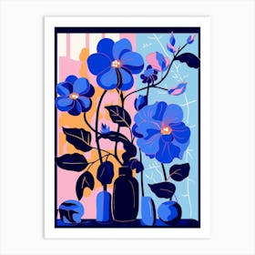 Blue Flower Illustration Bougainvillea 3 Art Print