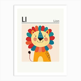 Animals Alphabet Lion 1 Art Print
