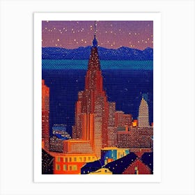 Frisco, City Us  Pointillism Art Print