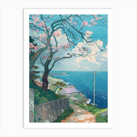 Okinawa Japan 4 Retro Illustration Art Print