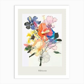 Hibiscus 1 Collage Flower Bouquet Poster Art Print