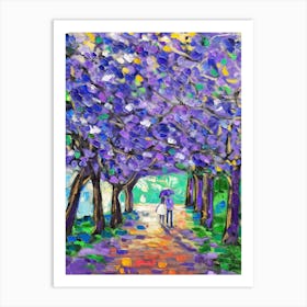 Jacaranda Blossoms Tree Oil Painting 1 Art Print