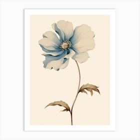 Blue Anemone Flower Art Print