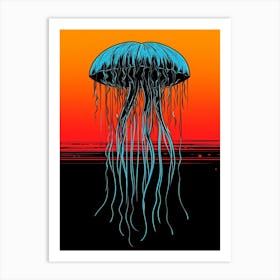 Sea Nettle Jellyfish Pop Art Illustration 2 Art Print