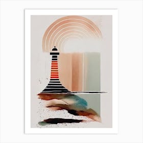 The Lighthouse Pawn - Abstract Minimal Boho Beach Art Print