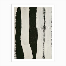 Black And White Brushstrokes 2 Art Print